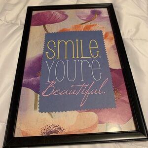 Floral Wall Art with Inspirational Quote